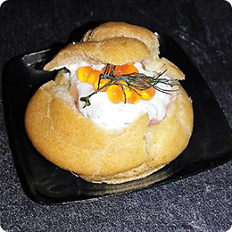 mini-choux au saumon