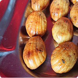 mini-madeleines<br>au foie gras
