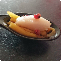 cuillère mangue / saint-jacques