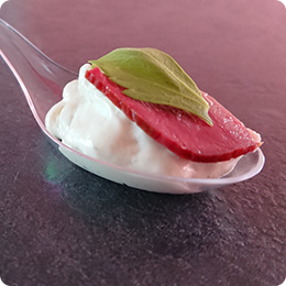 cuillère mousse de roquefort / magret de canard