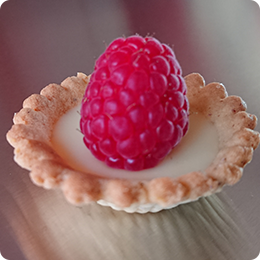 mini tartelette chocolat blanc / framboise